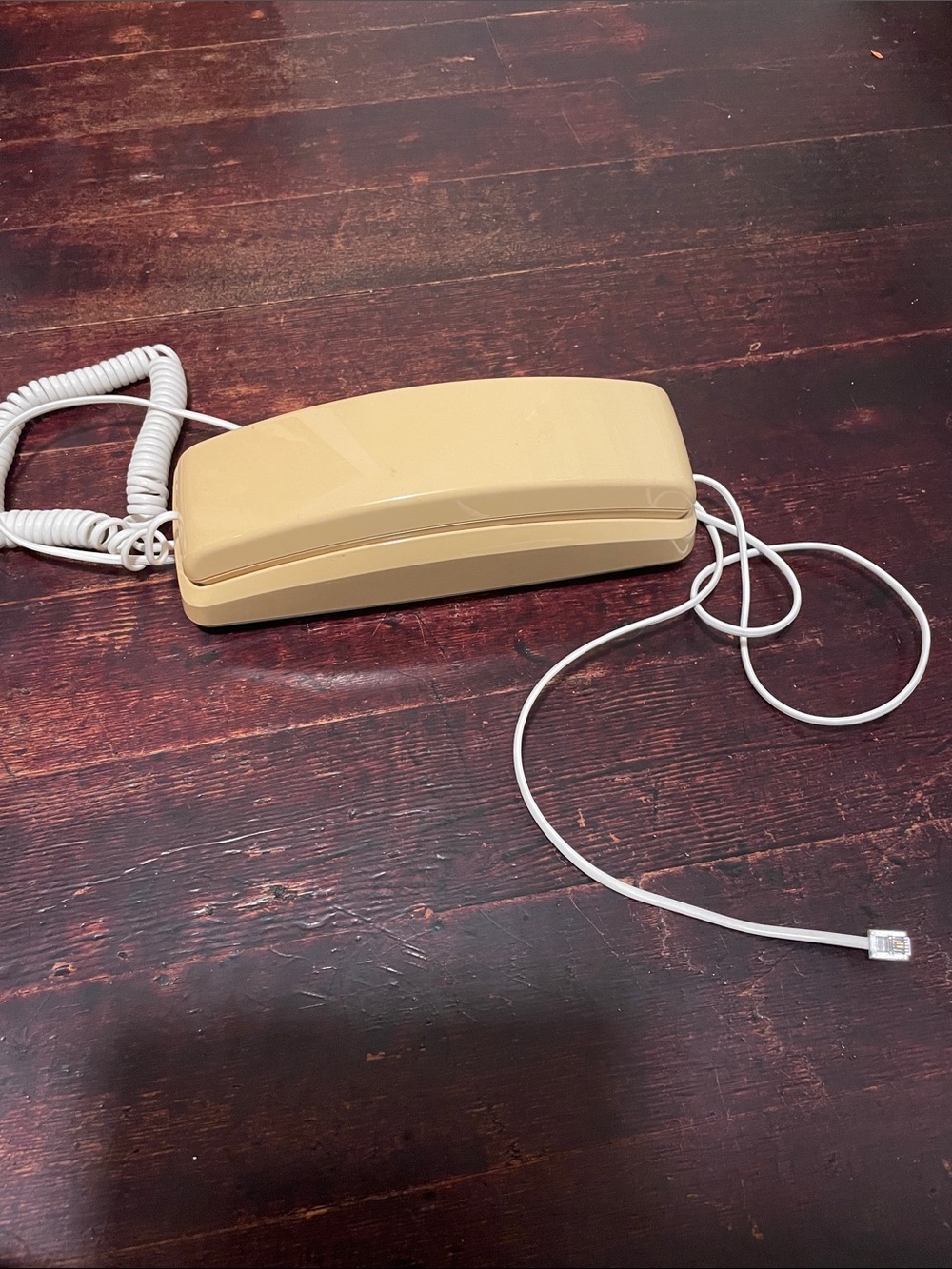 Beige Corded Desk Telephone Handset - Networking Accessory